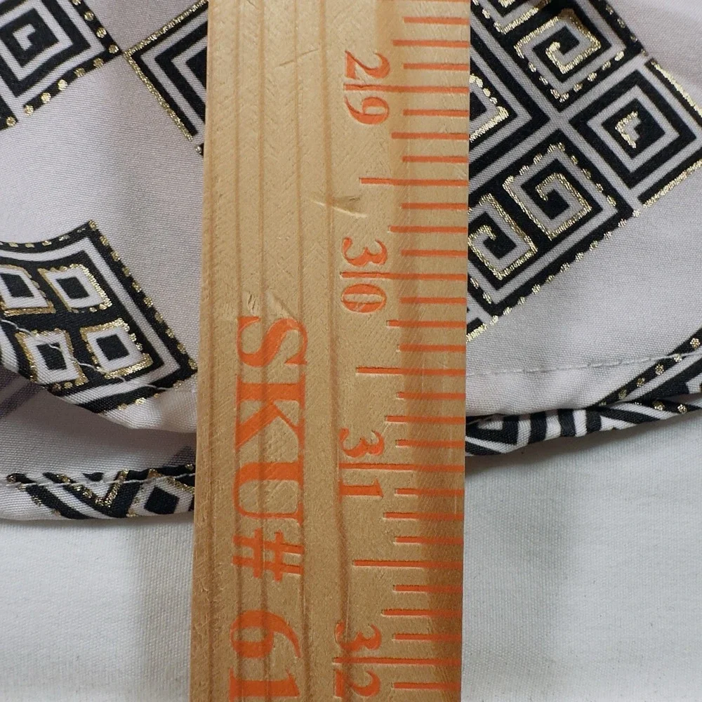 Vassari Shirt Men 3XL Button Up White Geometric Print Long Sleeve 100 Cotton